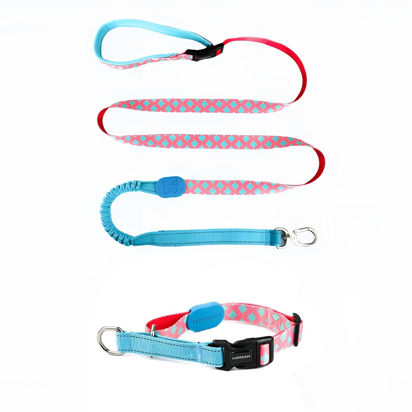 Magic Pink Dog Set - reflective Collar & Leash