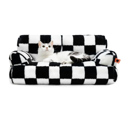 Chess Sofa Pet Bed - Black&White