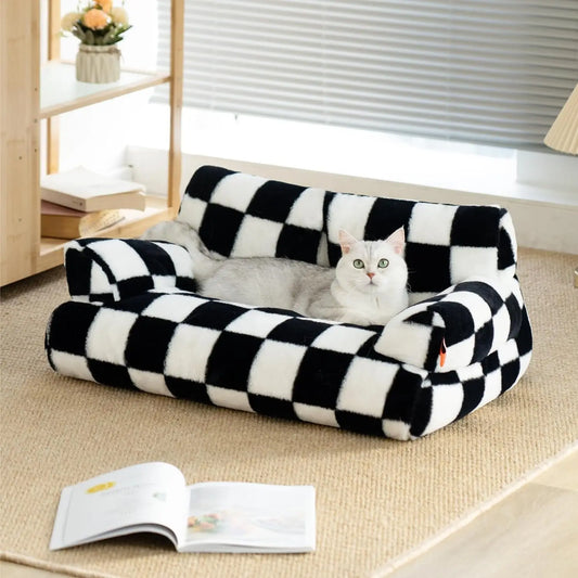 Chess Sofa Pet Bed - Black&White