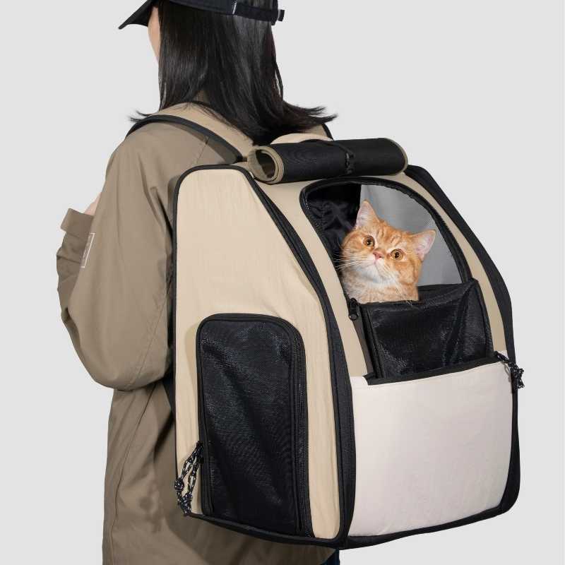 Transport Dream - Pets Carrier Backpack - The Dog Dreams Carriers Beige / F
